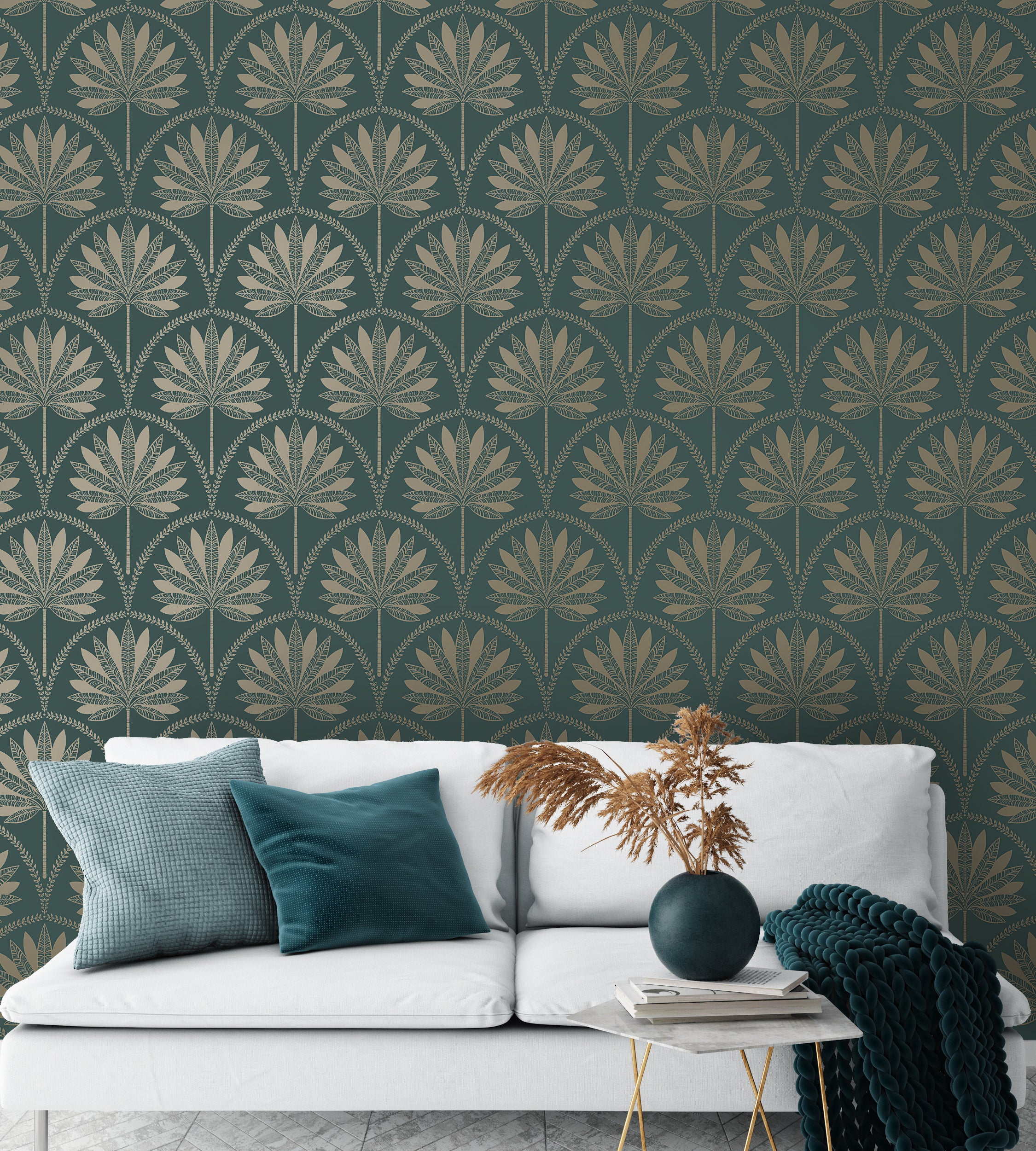 Metallic Palm Tree - Teal