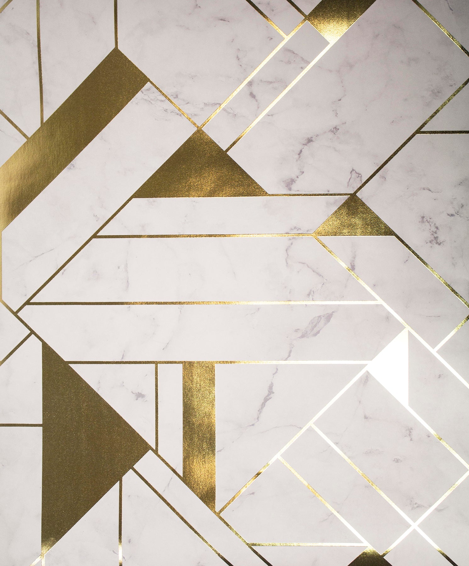 Metallic Marble Geo - Gold