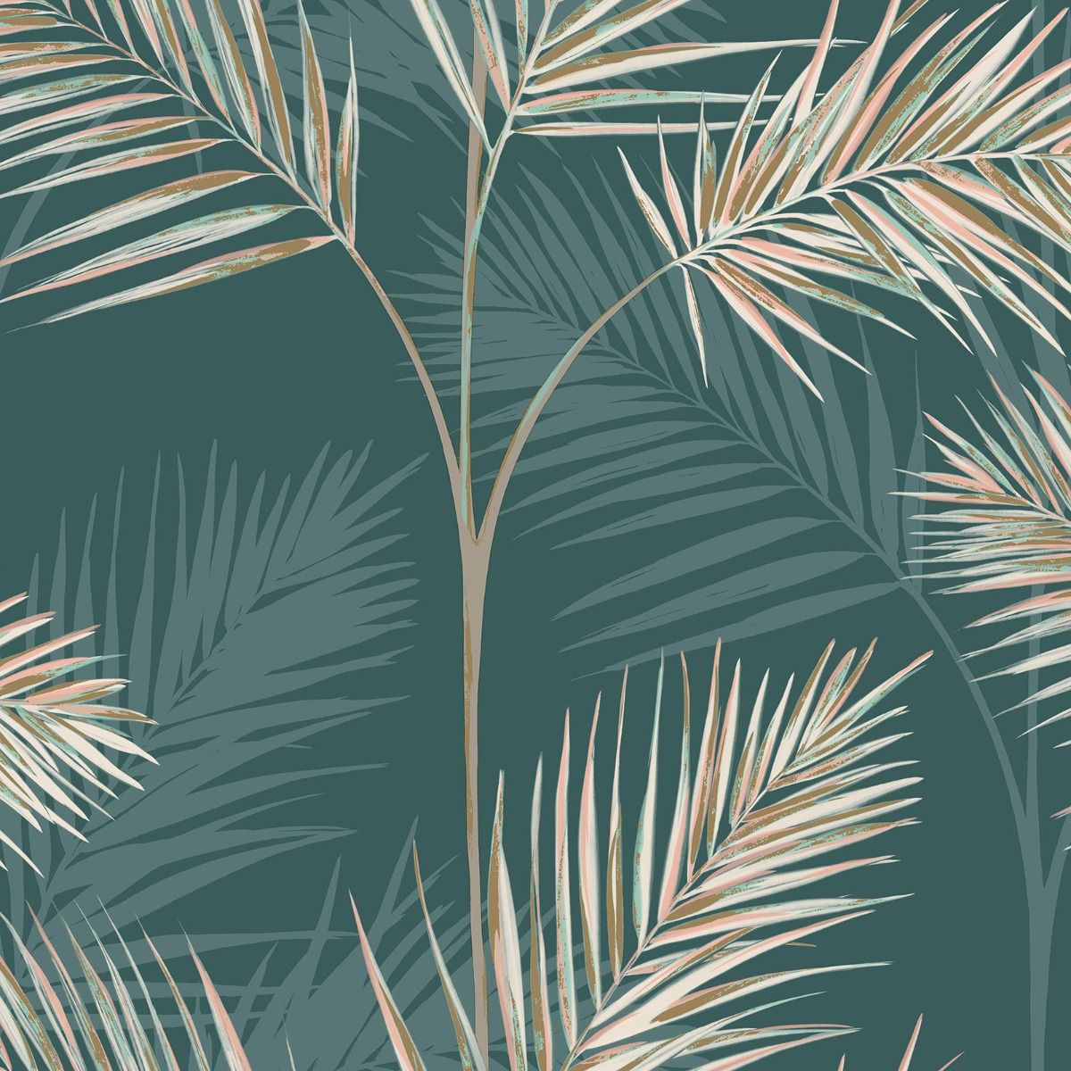 Beach Palm Leaf- Teal