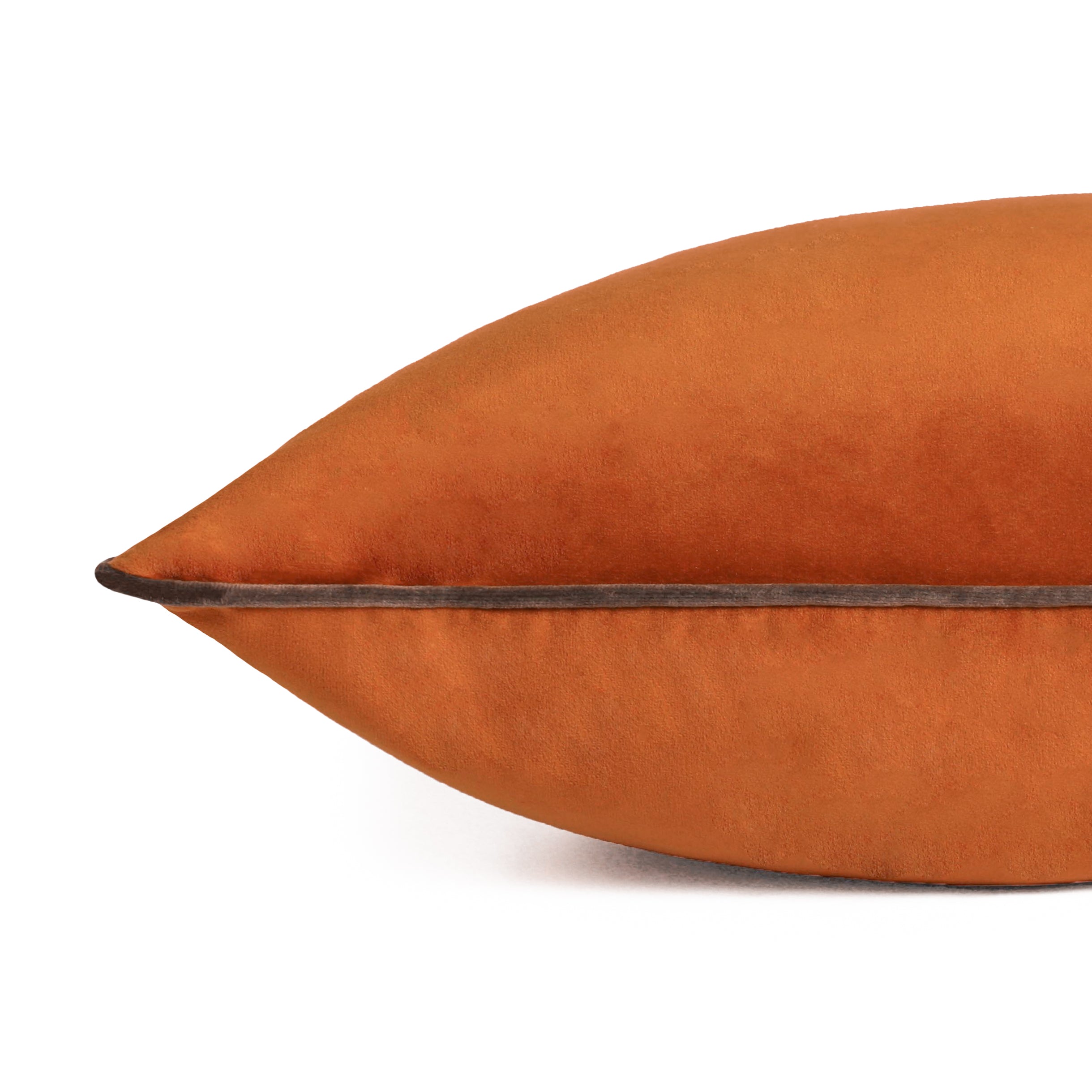 Colemans Meridian Velvet Cushion - Pumpkin/ Mocha