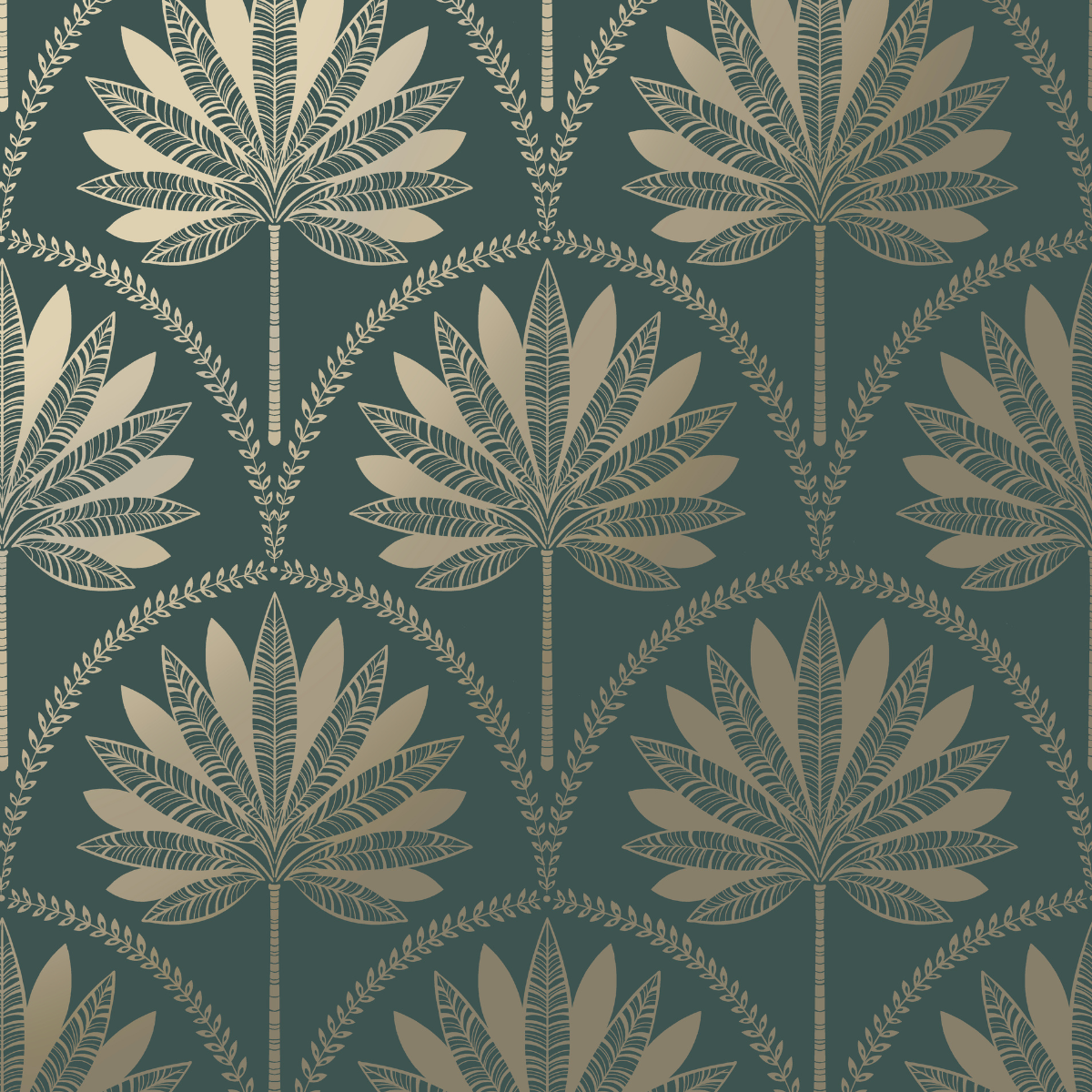 Metallic Palm Tree - Teal