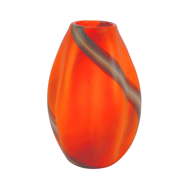 Large Orange Handmade Decorative Vase 32.5cm